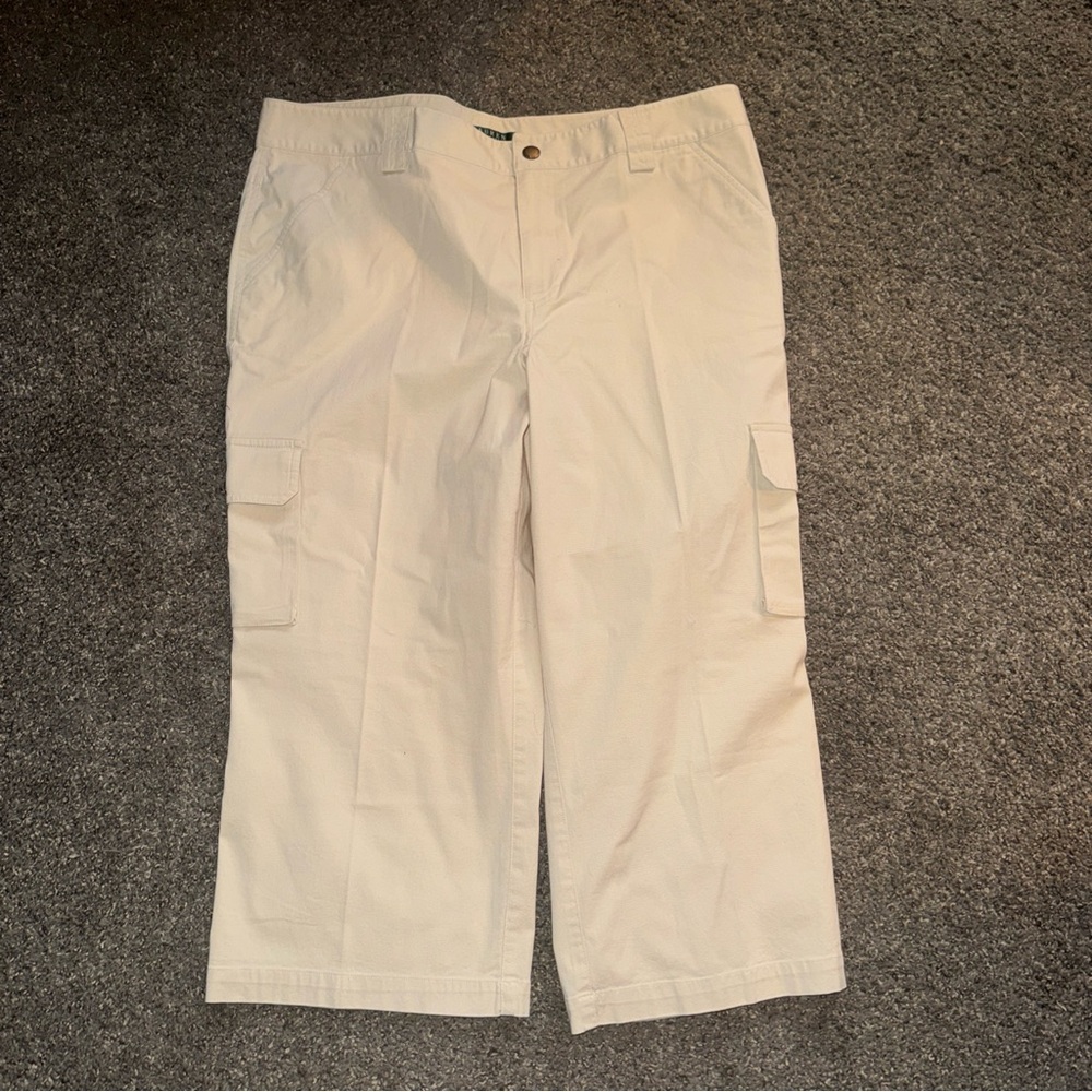 Lauren Ralph Lauren Women's Cream Cropped Cargo Pants